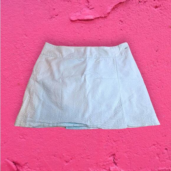 Vineyard Vines Dresses & Skirts - Vineyard Vines Light Turquoise Blue Textured Cotton Stretch Mini Skirt Size 16